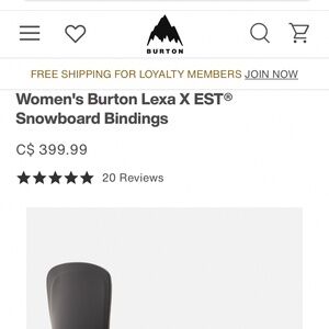 Brand new Burton Lexa X EST size L binding